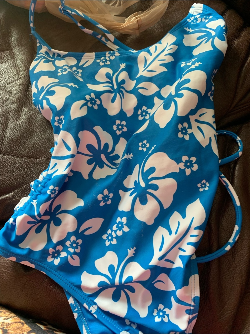 Kids Blue Floral One-Piece Swimsuit